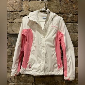 Columbia Pink Ribbon Raincoat Hooded